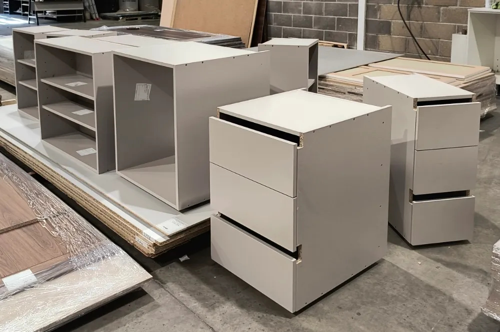 Cabinets in factory